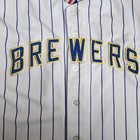 Majestic Baseball Jersey Kids 10 12 Large White Ryan Braun 8 Milwaukee Brewers