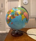 Illuminated World Globe With Constellations     Lighted Desk Table Globe
