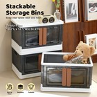 6 Pack 8 5 Gal Stackable Storage Bins Closet Organizer Collapsible Box Container
