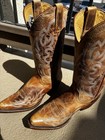 Shyanne Women   s Leather Western Cowboy Boots Brown Embroidered Square Toe 8 5m
