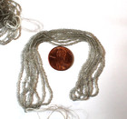 Antique Vintage Micro Seed Beads-16 0 Light Fresh Transparent Grey Gray Hanks