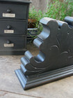 Early Antique Ornate Wood Architecural Trim Piece Black Milk Paint