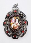 17th   18th Century Continental Solid Silver   Enamel Reliquary Pendant