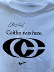 Caitlin Clark Signed Caitlin Was Here Nike Logo Sga Indiana Fever T Shirt  rare 