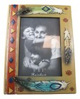 Rustic Southwestern Boho Aztec Vectors And Indian Feathers Picture Frame 5 x7 