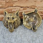 Brass  wolf Head  Shape Bag Wallet Conchos Rivet Stud Punk Screw 2pc