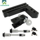8 Inch Drop Towing Hitch 2  Receiver Dual Ball Mount Trailer 12500 Lb Adjustable