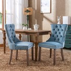 Dining Chair Set Of 2 High Back Upholstered Kitchen Dining Chair W  Wood Leg New