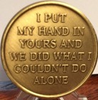 Hand In Hand Together Bronze Medallion Chip Coin Recovery Sobriety Coin
