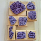 Stampin  Up Rubber Stamp Lot 8 Mixed Collection Floral Happiness Year 2001 2002