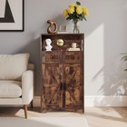 Brown Floor Cabinet Farmhouse Storage Cabinet With Doors And Drawer Freestanding