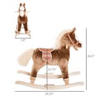 Kids Rocking Horse  Plush Toddler Rocker  Wooden Base Ride On Toy For Kids 36m 