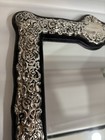 Silver Tone And Black Velvet Table Vanity Mirror