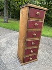 Primitive Wooden Cabinet 6 Drawers Spice Cabinet  Cubby  Apothecary Cabinet
