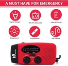 Emergency Hand Crank Solar Radio Am fm Wind Up Dynamo Power Bank Led Flash Light