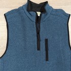 The Territory Ahead Blue Sleeveless Knit Vest With Black Trim Lambswool