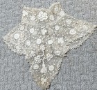 Antique Ivory Irish Crochet Bobbin Lace Floral Collar 1900s Victorian Edwardian