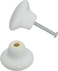 14packs White Ceramic Knobs Round Mushroom Cabinet Dresser Vintage Pulls Door   