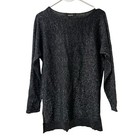 Michael Kors Metallic Shimmer High Low Long Sleeve Pullover Holiday Sweater Sm