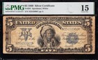 Very Nice Choice Fine  1899  5  indian Chief  Silver Certificate Pmg 15  50691