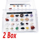 Natural Chakra Healing Crystal Reiki Mineral Quartz Rock Stone Obelisk Set 2-box