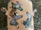 Vintage Or Antique Japanese Porcelain Cylinder Vase Decorated With Figures