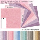 24-sheet 12x12 Scrapbook Paper - Double-sided 160gsm Cardstock For Family Alb   