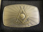 1981 Masonic Freemason Belt Buckle 2 5  X 1 5  Harry Klitzner Co  Providence Ri