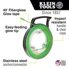 Klein Tools 50660 Glow In The Dark Fish Tape Fiberglass Nylon Tip And