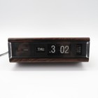 Copal Model 229 Flip Display Alarm Clock W woodgrain Finish Mid-century Japan