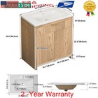 Modern Bathroom Vanity W ceramic Sink storage Cabinet W soft-close Drawer   Door