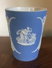 Antique 19th C  Wedgwood Light Blue Jasperware Tall Cup Glass Or Spill Vase