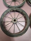 Vtg Antique Early 1900s Metal Spoke Baby Buggy Wagon Set Of 4 Wheels