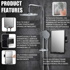 Shower Mirror For Shaving With 2 Replaceable Adhesive - Two Razor Holder  360  ro