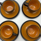 Vintage Mikasa Paprika Terrastone E1258 Set Of Four Mugs With Saucers
