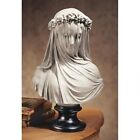 European Veiled Lady Maiden Bust Sculpture Bride Statue Upon Museum Mount