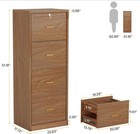 Vertical 4-drawers File Cabinet With Lock  Wooden File Cabinet For Home Office