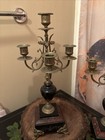 Pair French Rouge Marble Gilt   Patinated Bronze Candelabras 19th C