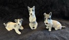Chipped  Vintage Porcelain Terrier Dogs Metzler   Ortloff Germany Set Of 3