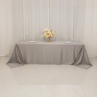 Silver 90x156  Rectangle Lamour Satin Tablecloth Wedding Party Home Banquet