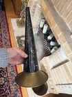 Antique 14  Brass   Japanned Metal  witch s Hat  Horn Phonograph
