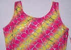 Danskin Leotard Tank Bodysuit Rainbow Silver Foil Hologram New Girl Yj Xl 14 16