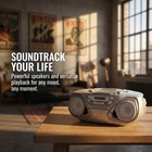 Portable Cd Player Boombox  Bluetooth With Cassette Recorder Fm Am Radio Usb Mp3