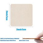 50pcs 2x2 Inch Unfinished Wooden Squares  Blank Natural Wood Pieces Wood Squa   