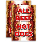 All Beef Hot Dogs  24  X 36   Vinyl Decal Only  pack Of 2   sign sticker poster