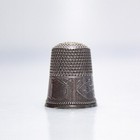 Antique Sterling Silver Size 9 Ornate Etched Sewing Thimble Hallmarked