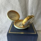 Halcyon Days Enamel Travel Alarm Watch Emerald Hummingbirds Rare