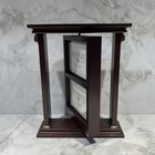 Bombay Company Swivel Rotating Wood Photo Frame Double Sided 3 5x5 Tabletop Vtg