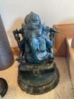 Bronze Ganesha Statue Hindu Deity God Seated Figure Indian Sculpture