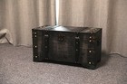  Distressed Black Medium Wooden Storage Trunk 